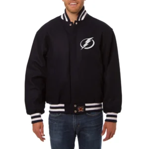 Tampa bay lightning one color wool varsity jacket navy 1