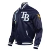 Tampa bay rays mashup rib satin jacket navy 1