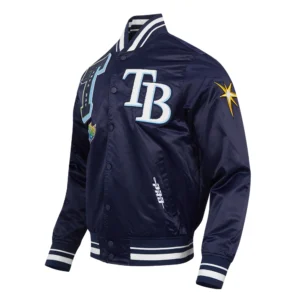 Tampa bay rays mashup rib satin jacket navy 1