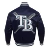 Tampa bay rays mashup rib satin jacket navy 2