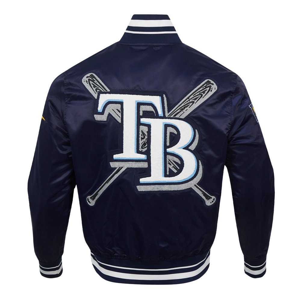 Tampa bay rays mashup rib satin jacket navy 2