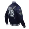 Tampa bay rays mashup rib satin jacket navy 3