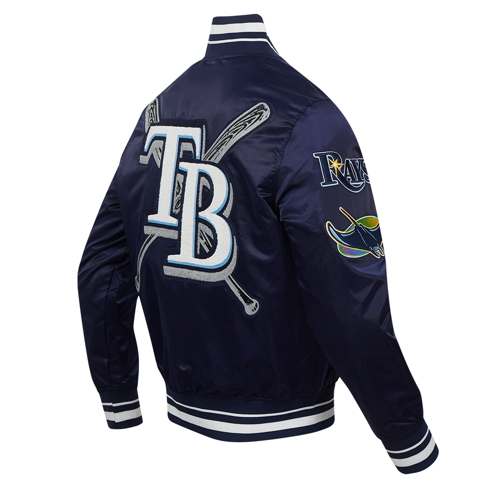 Tampa bay rays mashup rib satin jacket navy 3