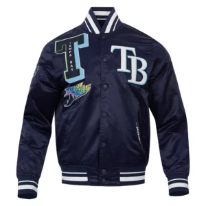 Tampa bay rays mashup rib satin jacket navy