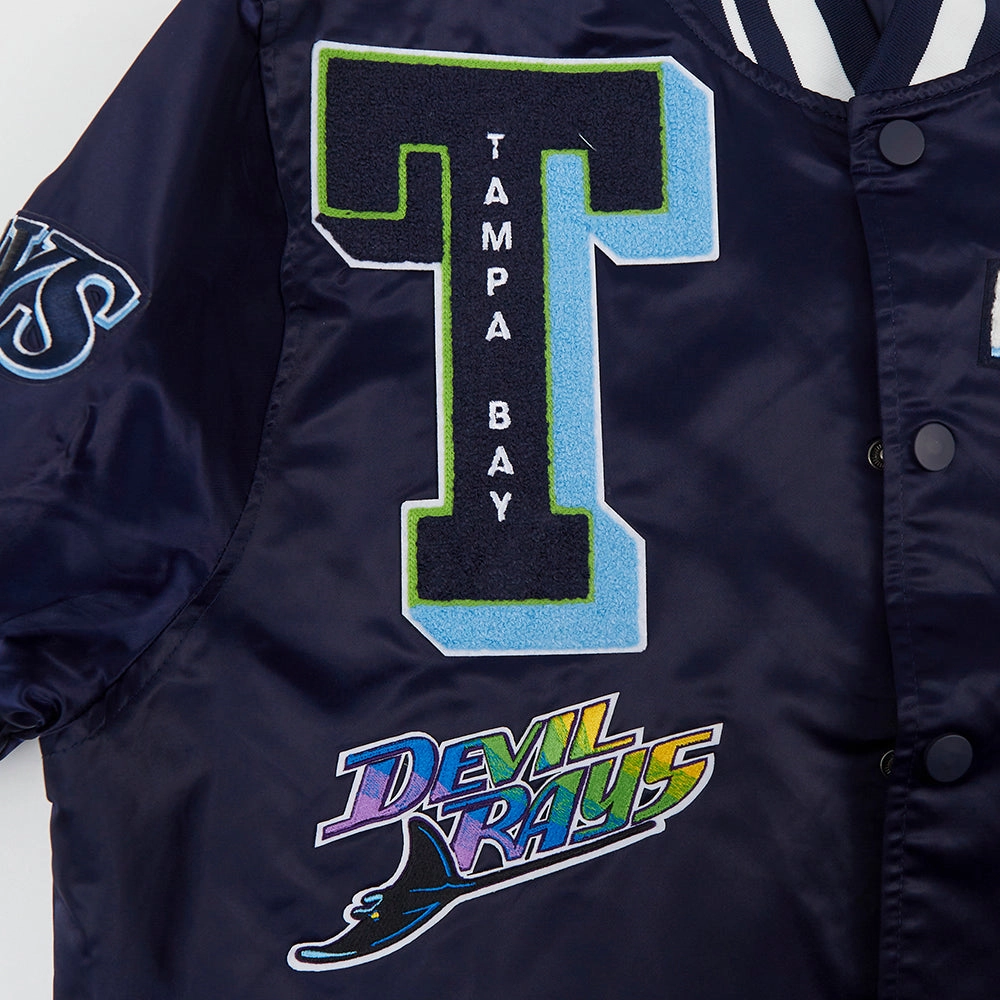 Tampa bay rays mashup rib satin jacket navy 4