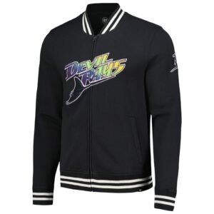 Tampa bay rays pack pro camden full zip track varsity jacket black
