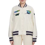 Tampa Bay Rays Women's Retro Classic White Satin Jacket