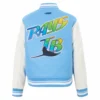 Tampa bay rays retro classic womens wool leather varsity jacket blue 3