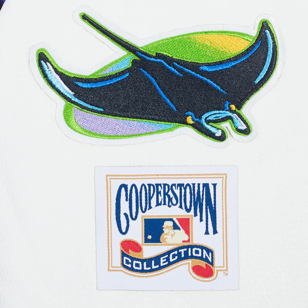 Tampa bay rays retro classic womens wool leather varsity jacket blue 6