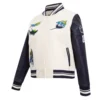 Tampa bay rays retro classic wool leather varsity jacket white black 7