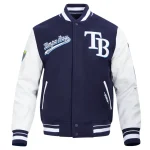 Tampa Bay Rays Script Tail Wool/Leather Jacket