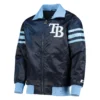 Tampa bay rays the captain ii satin varsity jacket navy 1