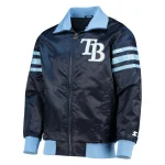 Tampa Bay Rays The Captain II Navy Satin Bomber Jacket
