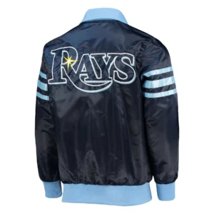 Tampa bay rays the captain ii satin varsity jacket navy 2