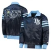 Tampa bay rays the captain ii satin varsity jacket navy 4