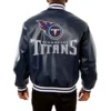 Tennessee titans full real leather varsity jacket navy 2