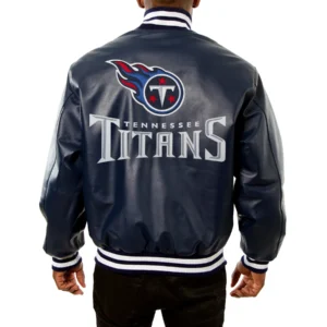 Tennessee titans full real leather varsity jacket navy 2