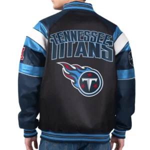 Tennessee titans full zip faux leather varsity jacket