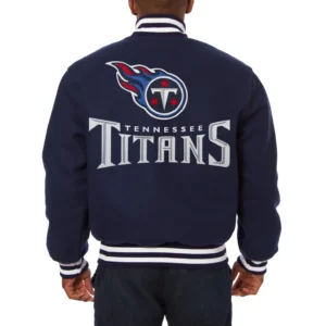 Tennessee titans handmade wool varsity jacket navy 2