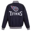 Tennessee titans navy blue varsity wool jacket