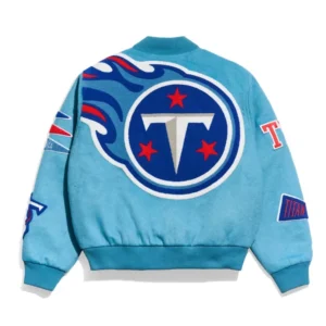 Tennessee titans pennant blue wool varsity jacket
