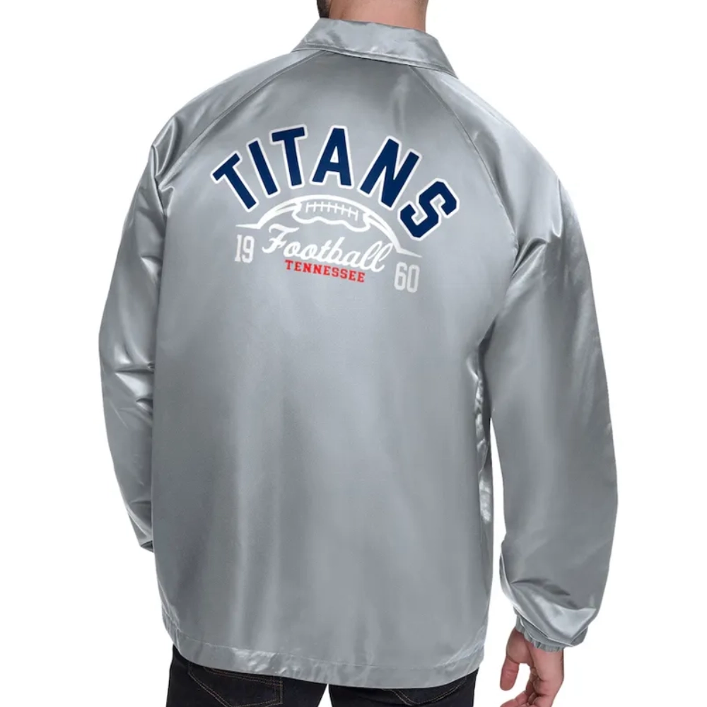 Tennessee titans retro logo coaches satin grey jacket