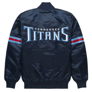 Tennessee titans striped full snap satin jacket