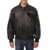 Tennessee titans tonal full leather bomber jacket black 1