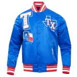 Texas Rangers Mashup Blue Satin Jacket