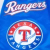 Texas rangers mashup full snap satin varsity jacket blue 3 1