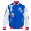 Texas rangers mashup wool leather varsity jacket bluewhite 1 1