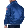 Texas rangers real satin varsity trucker jacket blue 1 1