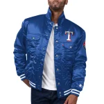 Texas Rangers Satin Trucker Blue Jacket