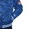 Texas rangers real satin varsity trucker jacket blue 2 1