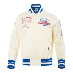 Texas Rangers Retro Classic Cream Satin Jacket
