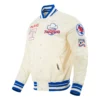 Texas rangers retro classic full snap satin varsity jacket cream 2