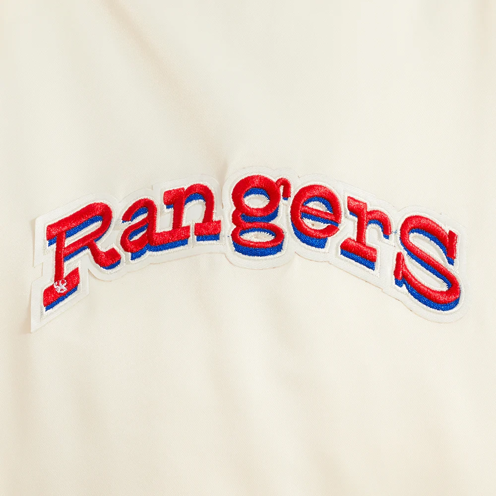 Texas rangers retro classic full snap satin varsity jacket cream 5