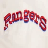 Texas rangers retro classic womens full snap satin varsity jacket cream 8