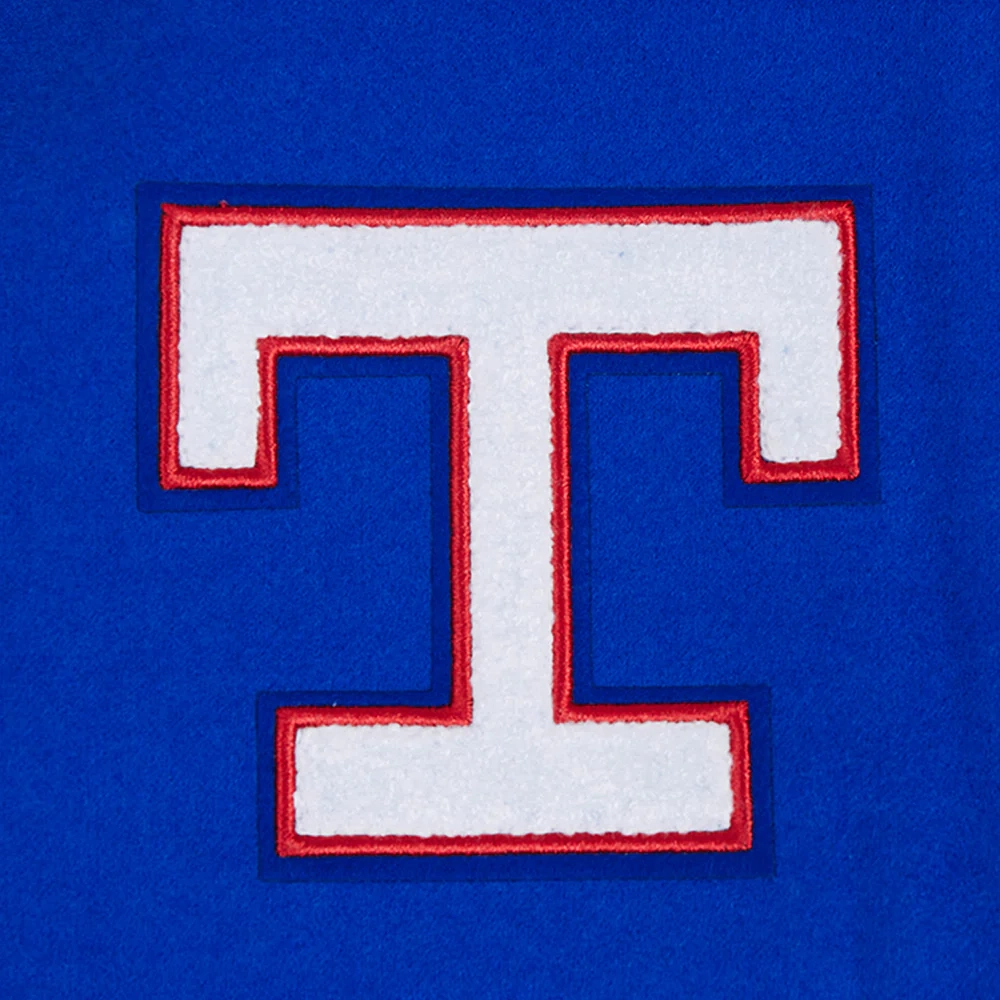 Texas rangers retro classic womens wool leather satin varsity jacket blue white 10