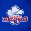 Texas rangers retro classic womens wool leather satin varsity jacket blue white 9