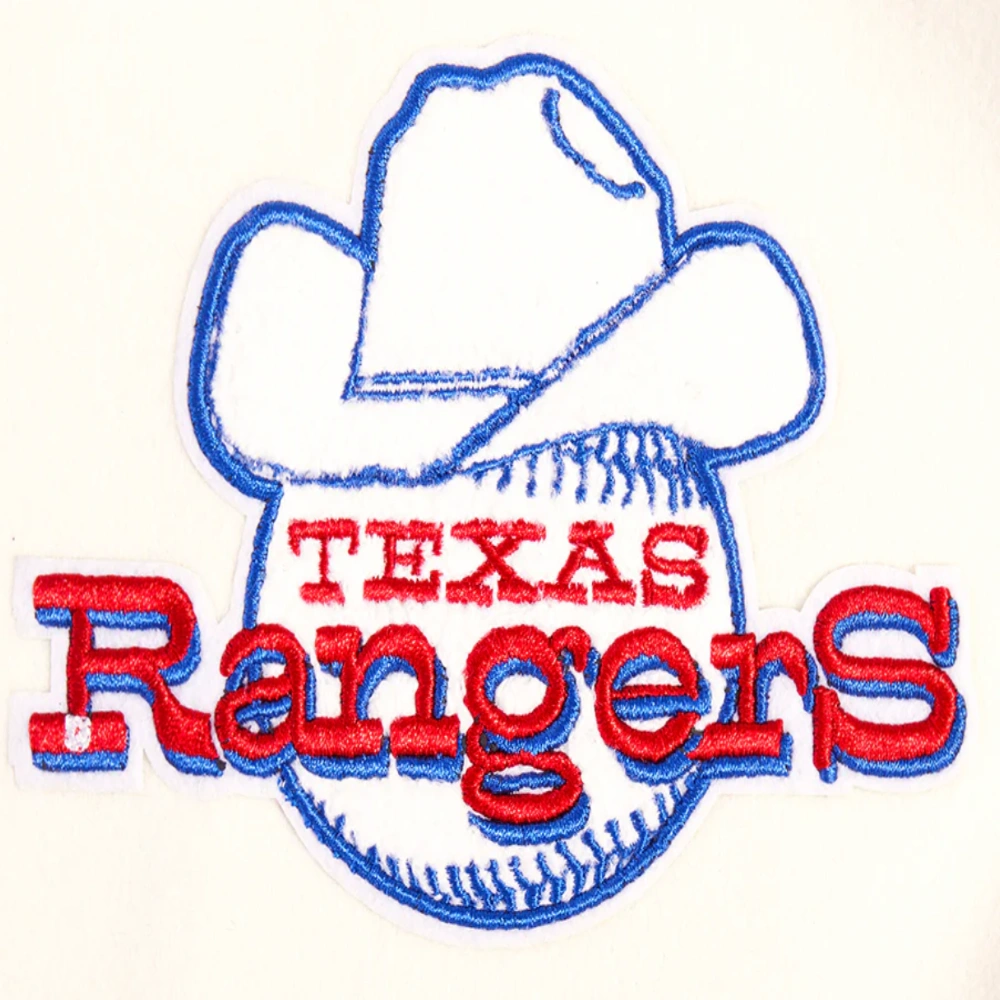 Texas rangers retro classic womens wool leather satin varsity jacket white blue 6