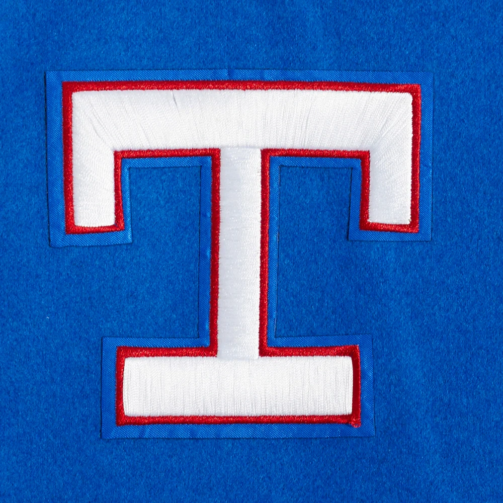 Texas rangers retro classic wool leather varsity jacket blue white 2