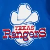 Texas rangers retro classic wool leather varsity jacket blue white 4