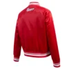 Texas rangers script tail womens full snap satin varsity jacket red 2