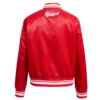 Texas rangers script tail womens full snap satin varsity jacket red 3