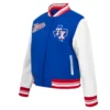 Texas rangers script tail womens wool leather varsity jacket blue white 4
