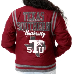 Texas southern tigers collegiate luxe varsity jacket