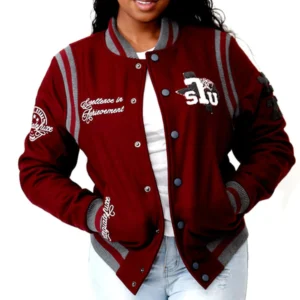 Texas southern tigers collegiate luxe wool varsity jacket
