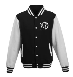 The weeknd xo black white varsity jacket 1