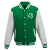The weeknd xo green white wool varsity jacket 1